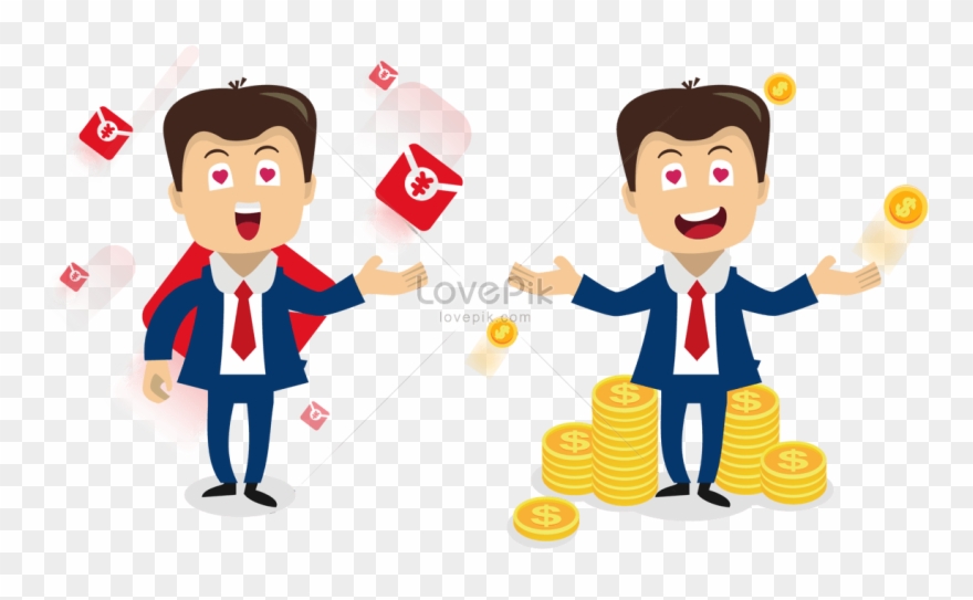 Business People Rob Red Packets For Money Clipart