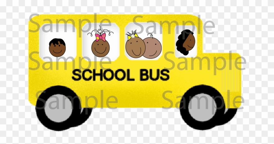 #522 Clip Art Bus With Kids - Png Download