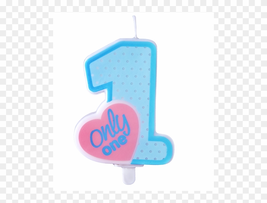 Bougie Mon Premier Anniversaire Chiffre Bleu 1 Clipart