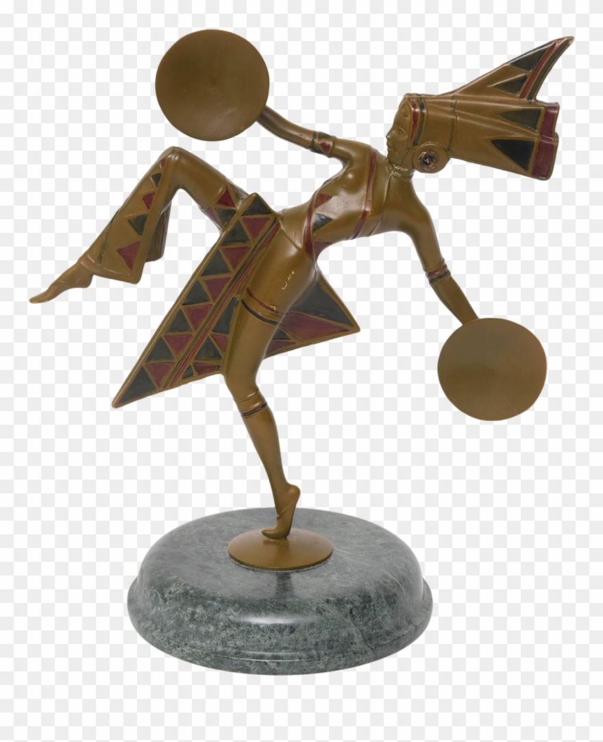 Luxury Art Deco Patinated Bronze Sculpture Of A "dancer" Clipart