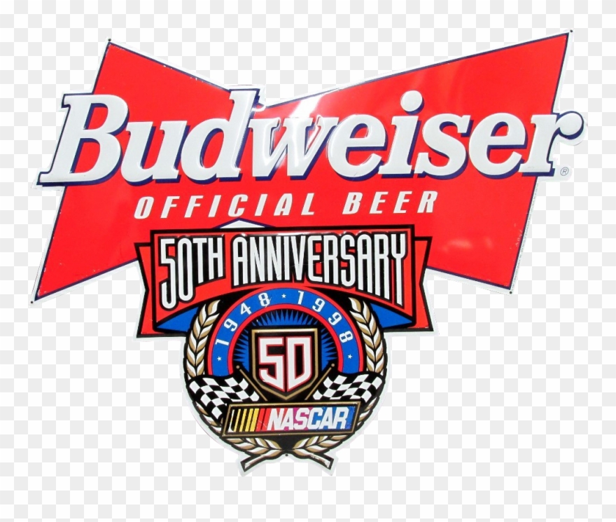 Nascar 50th Anniversary Budweiser Beer Tin Advertising Clipart