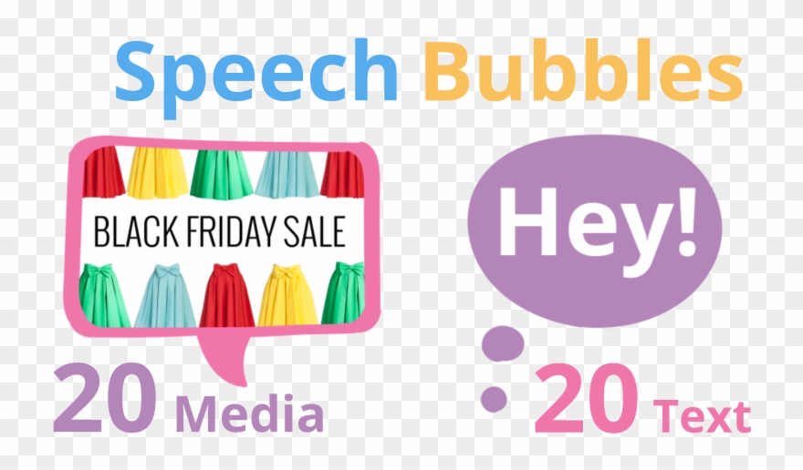 Speech Bubbles Media Text Holders Clipart