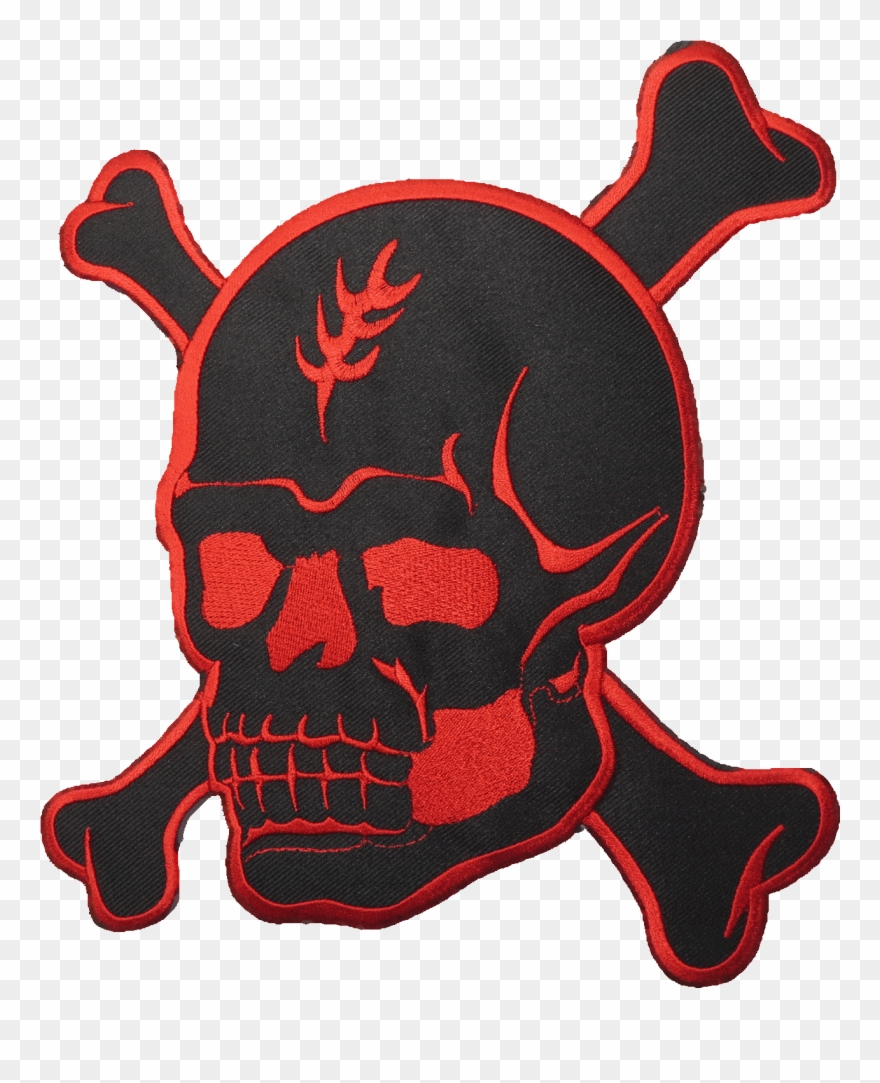 Devil Satan Biker Skull Bones Big Embroidered Back Clipart