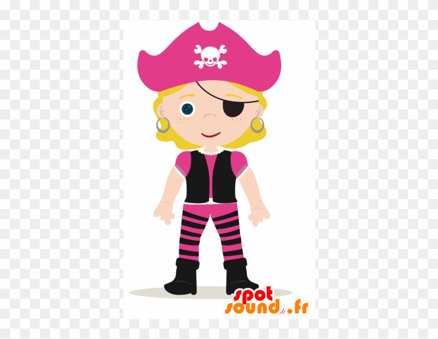 Girl Mascot Blonde Pirate Outfit Clipart
