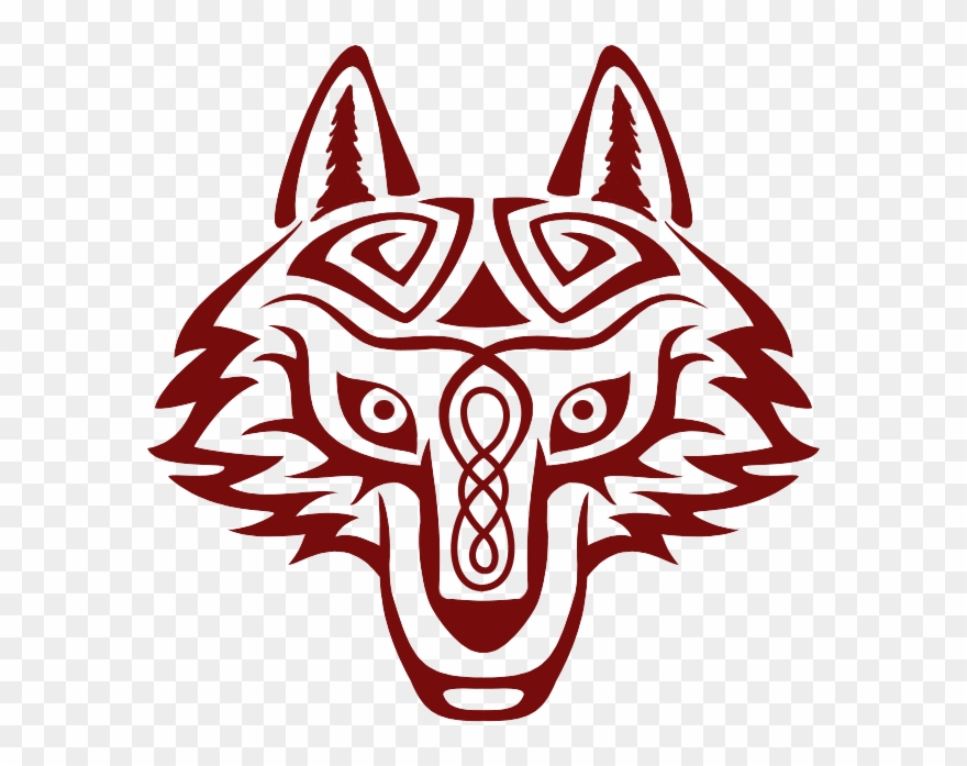 Tribal Wolf Head Clipart - Png Download