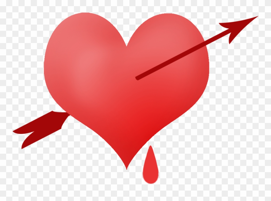 Piinched Heart With Blood Drop And Arrow Clipart