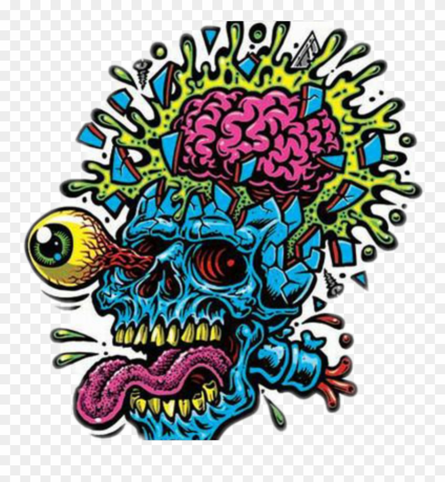Skull Psychedelic Psychedelicart Natnat7w - Jim Phillips Art Clipart