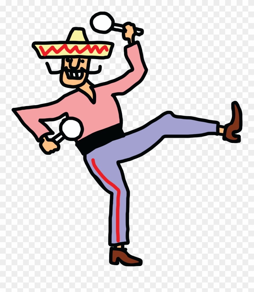 Cartoon Mexican Man Group - Dancing Mexican Cartoon Clipart