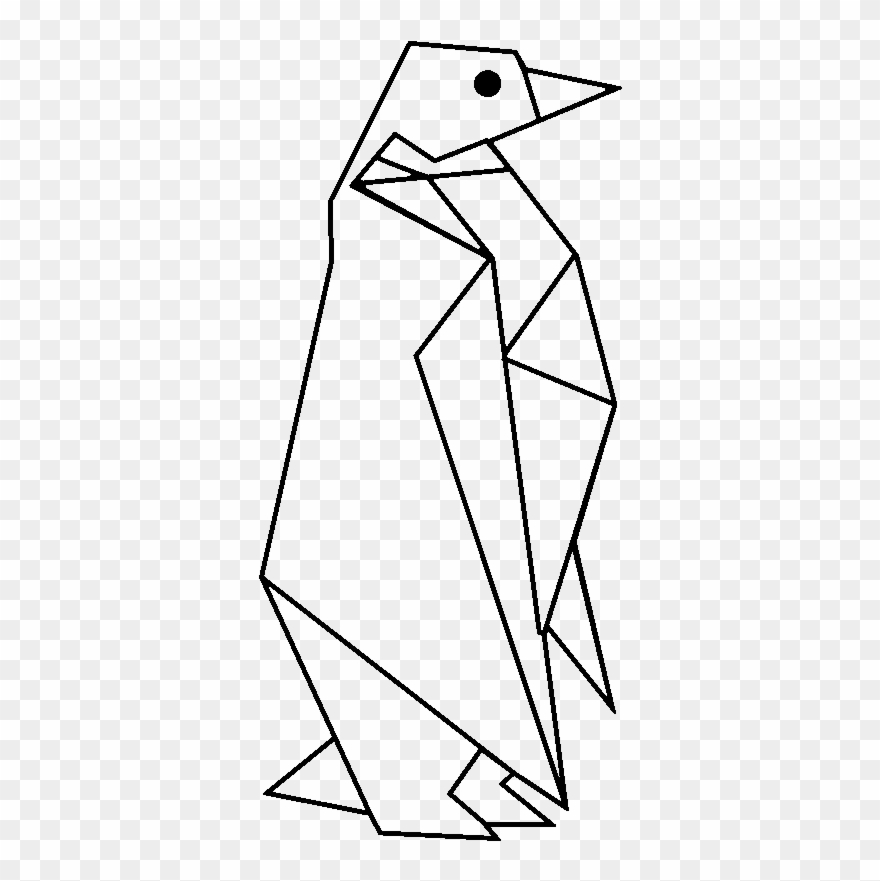 Sticker Origami Pingouin Design Ambiance Sticker Kc10537 Clipart