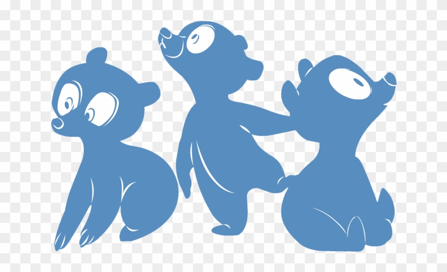 Brave 3 Bears Silhouette Clipart