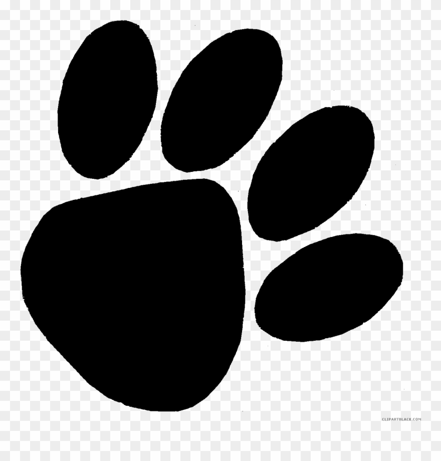Bear Paw Print Animal Free Black White Clipart Images - Bear Paw Prints - Png Download