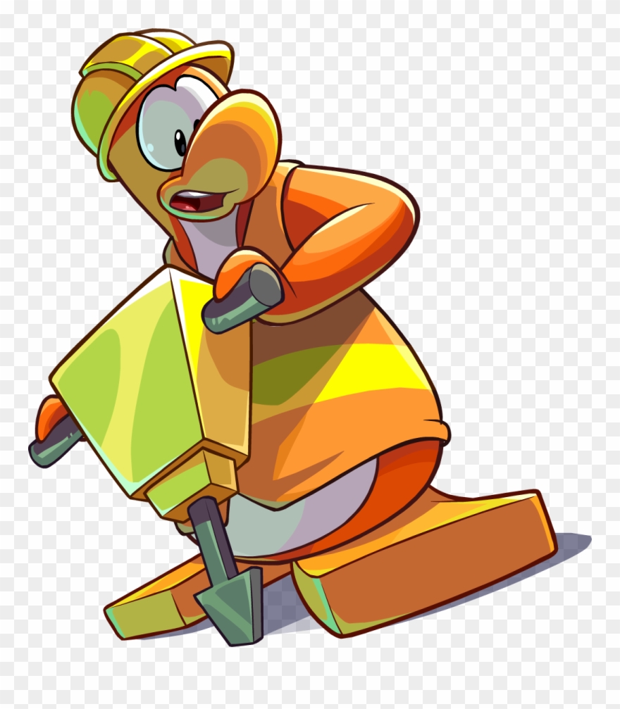 Clipart Clothes Construction Worker - Construction Worker Club Penguin - Png Download