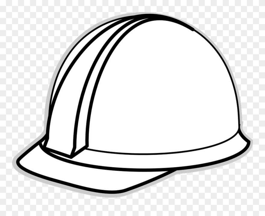 Helmet Clipart Construction Worker - Hard Hat White Cartoon - Png Download