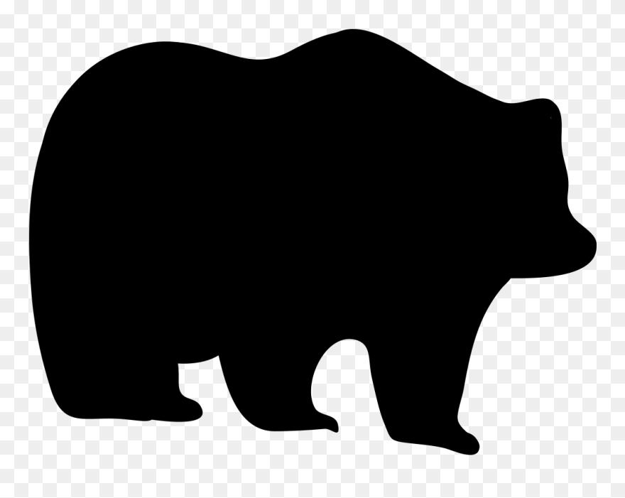 Black Bear Clipart Outline - Silhouette Of A Panda - Png Download