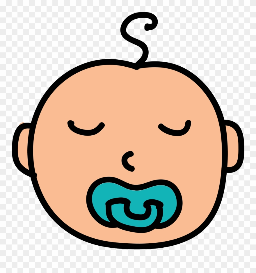 Sleeping Baby Icon - Cartoon Baby Pacifier Clipart