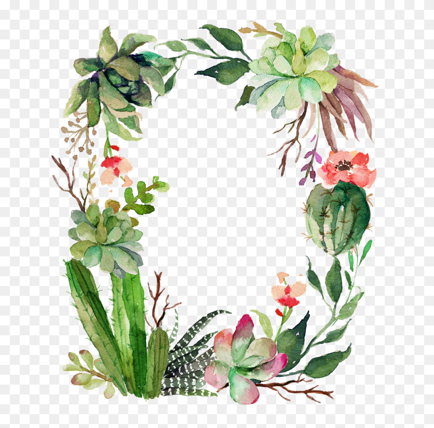 Cactus Clipart, Floral Wreath, Green Garland, Birthday - Isaiah 43 19 - Png Download