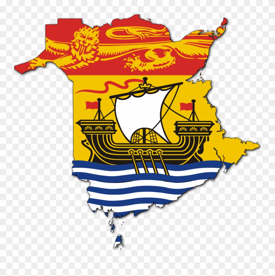 Open - New Brunswick Flag Map Clipart