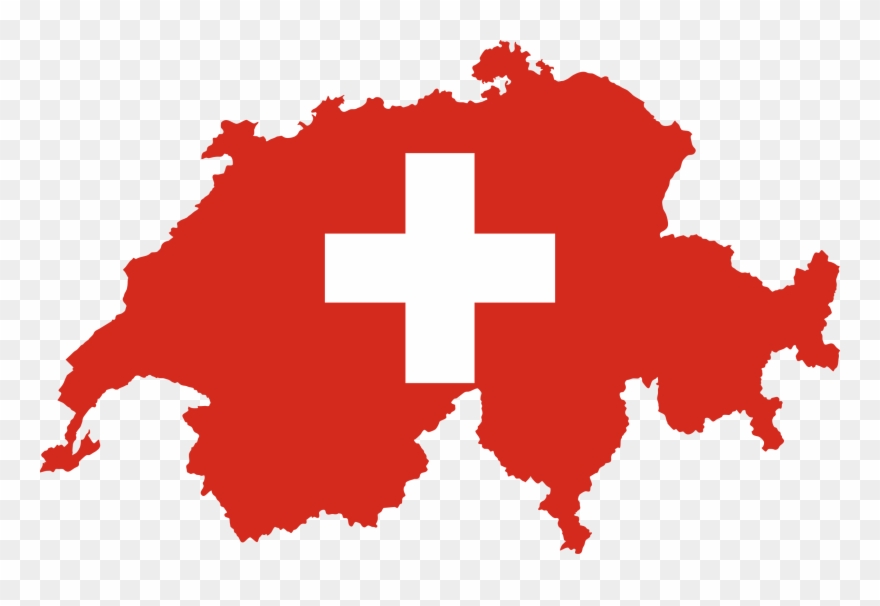 Switzerland Map Flag - Switzerland Flag Map Png Clipart