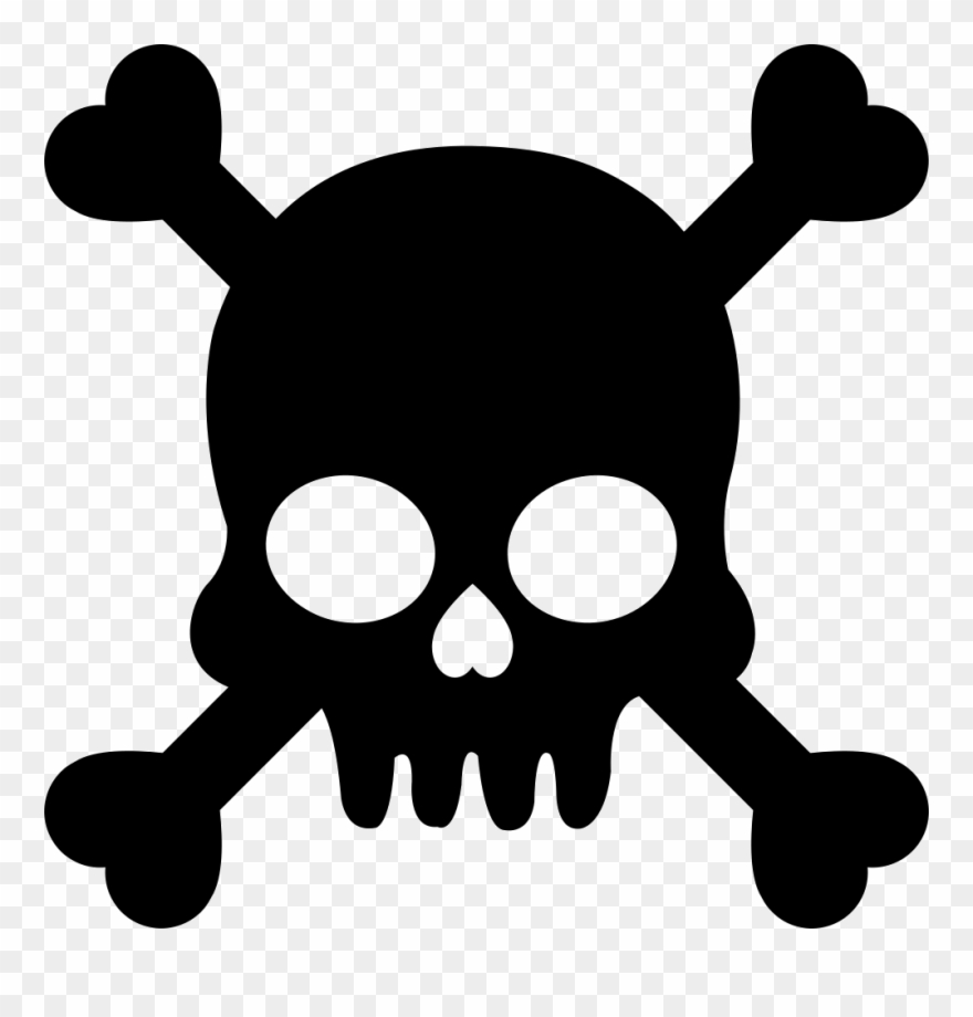 Silhouette Clip Art At - Skull And Bones Silhouette - Png Download