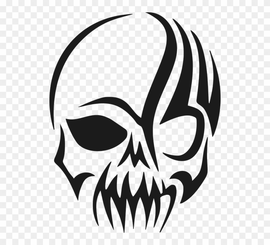 Skull Tattoo Tribal Clipart