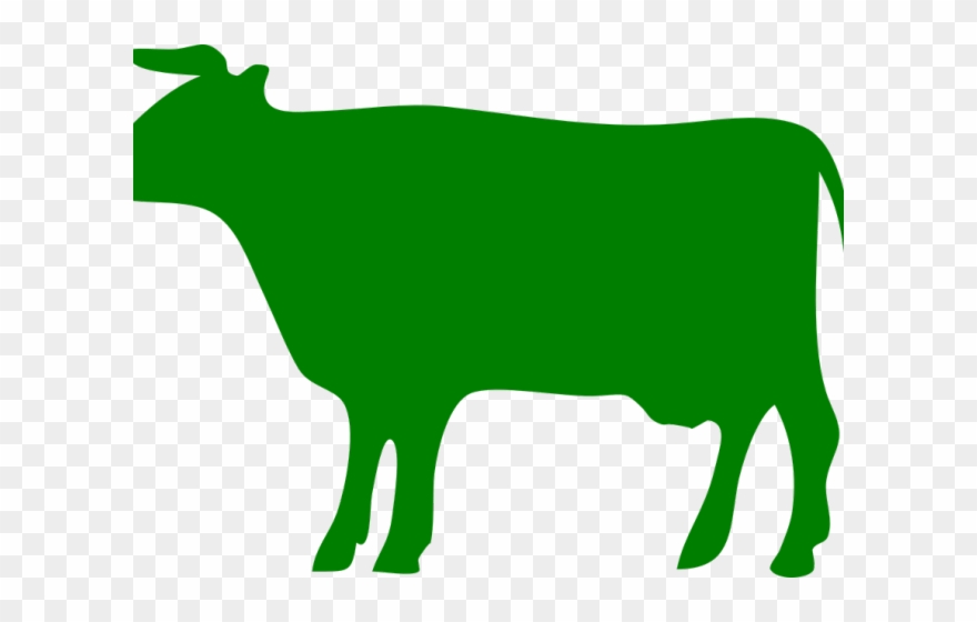 Food Clipart Cow - Green Cow Silhouette - Png Download