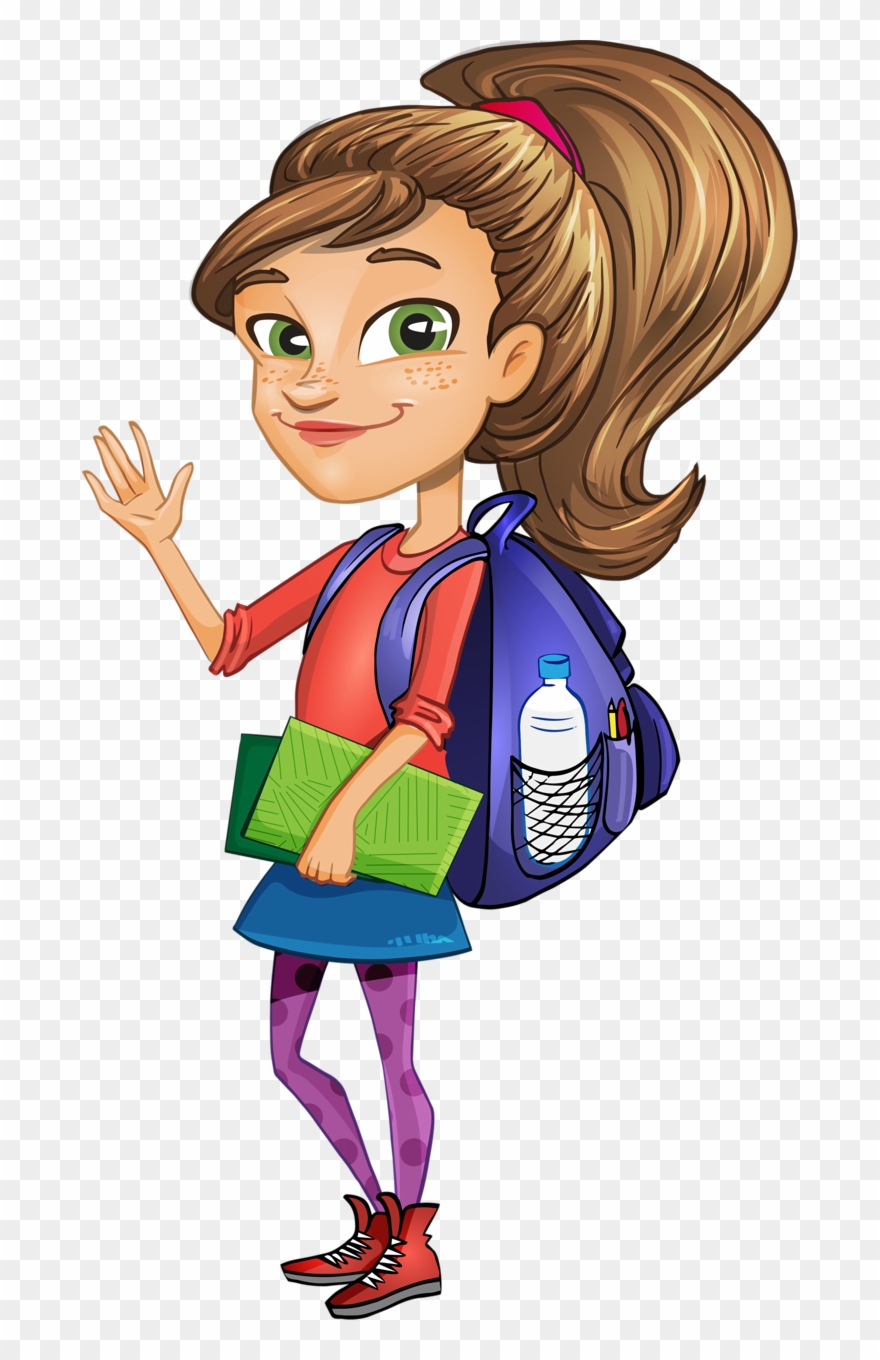 Escola & Formatura - Girl Student Vector Png Clipart