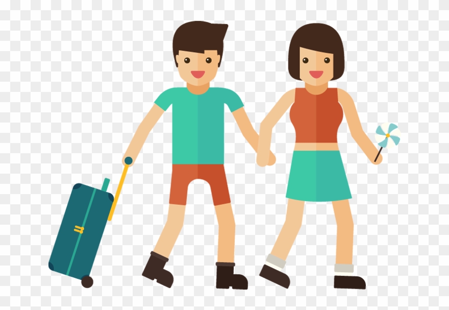 Portfolio Designshop Cute Boy And Girl Together - Girl Travel Png Clipart
