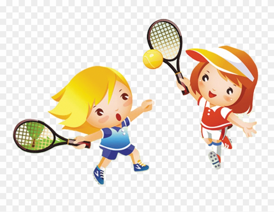 Tennis Girl Play Child Clip Art - Png Download