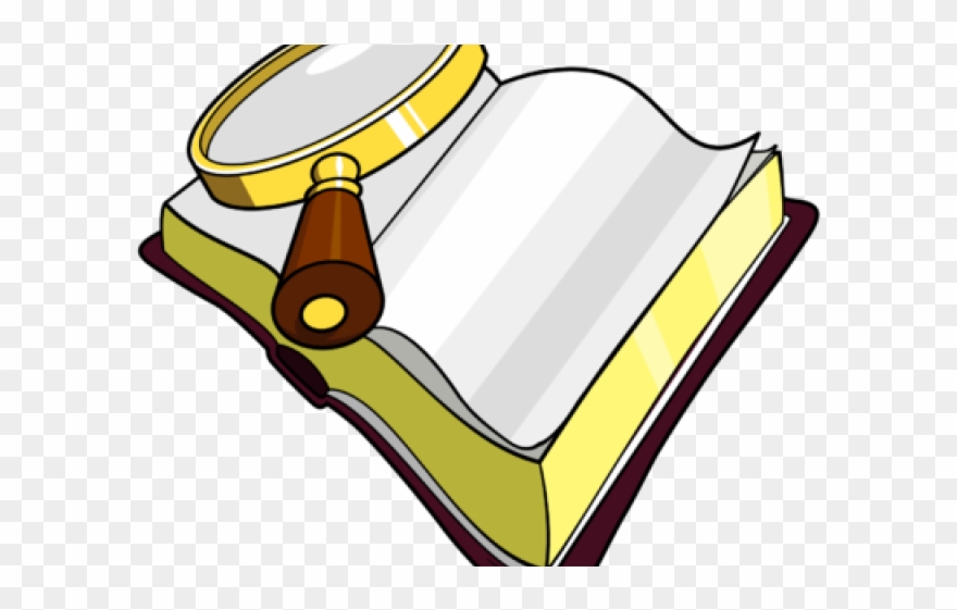 Glass Clipart Book - Magnifying Glass Over A Book Png Transparent Png