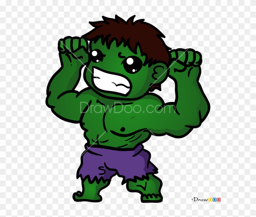 Sponges Drawing Hulk - Hulk Kawaii Clipart