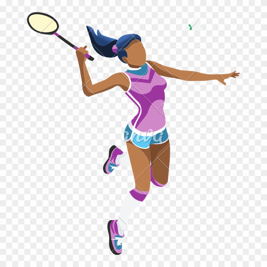 Vector Freeuse Download Girl Icons By Canva - Badminton Icon Clipart