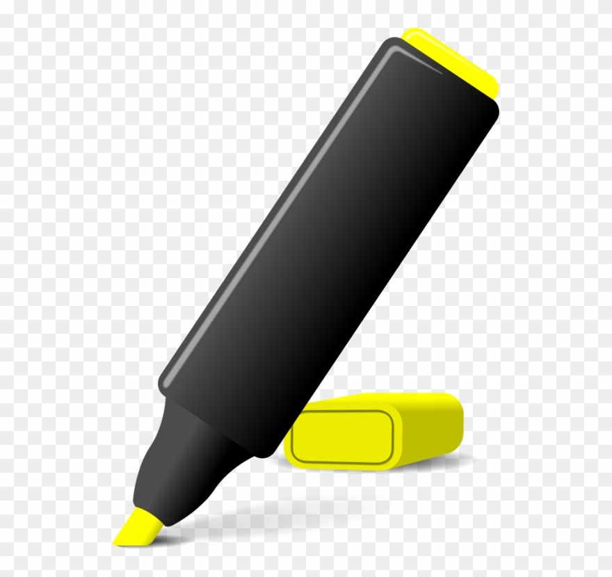Highlighter Marker Pen Pens Paper Quill - Textmarker Clipart - Png Download