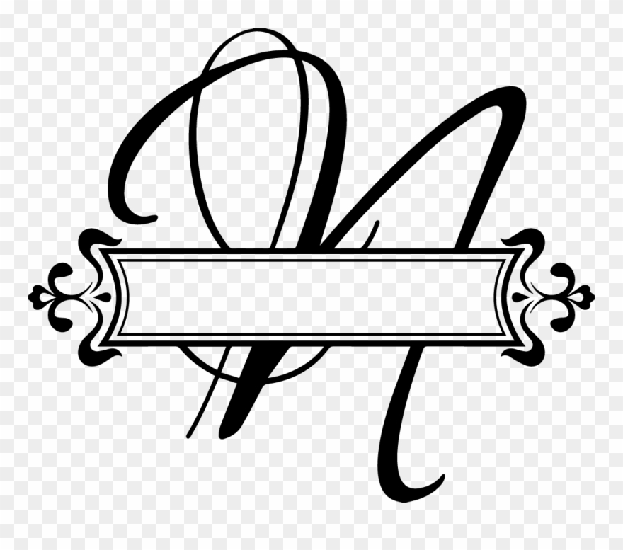 Split Fancy Letter Vinyl Decal Clipart