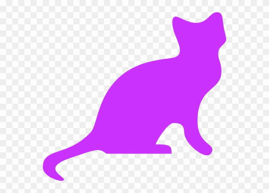 Purple Cat Silhouette Clipart