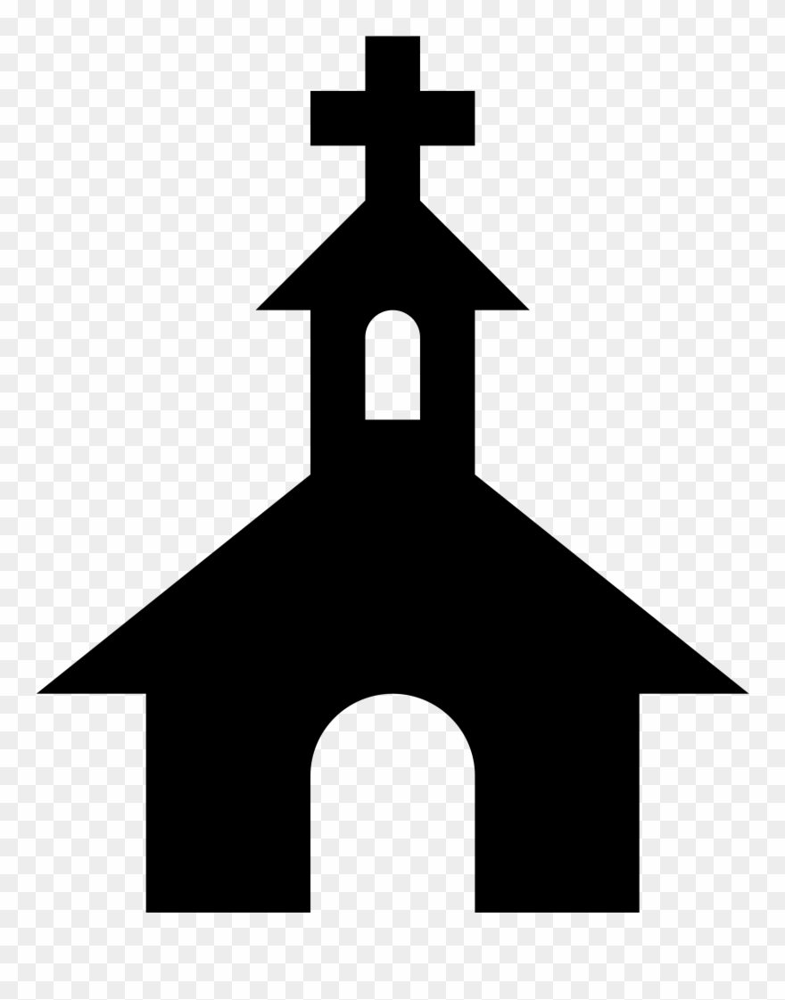 Simpleicons Places Church Black Silhouette With A Cross - Church Symbol For Map Clipart
