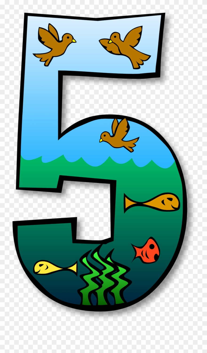 Criaçao Do Mundo, Creation Crafts, 7 Days Of Creation, - Number 5 Clipart - Png Download