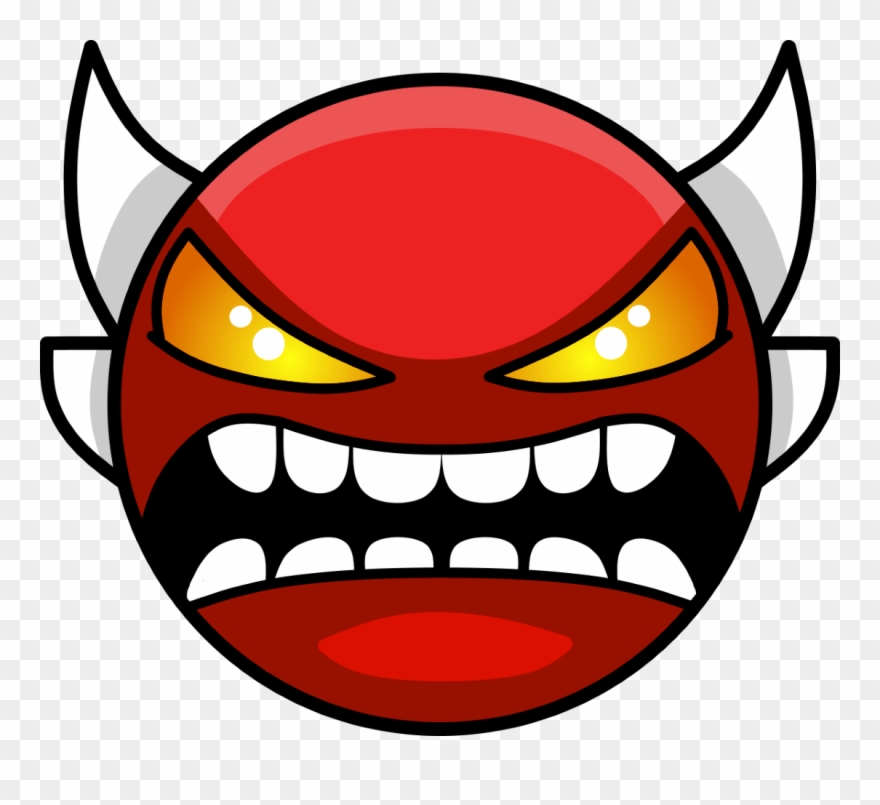 Demon Clipart Evil Spirit - Geometry Dash Demon Face - Png Download