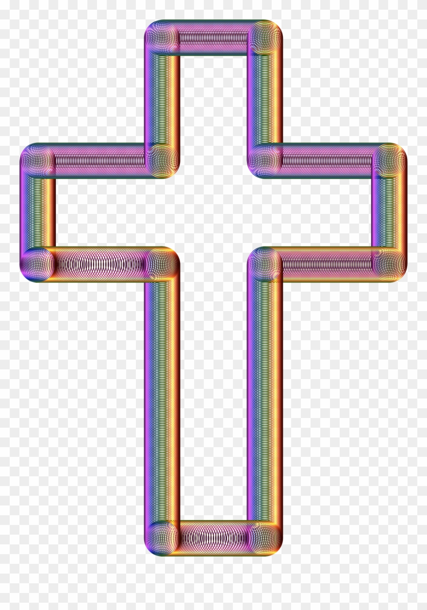 Christian Cross Download Purple Angle Silhouette - Silhouette Cross Clipart - Png Download