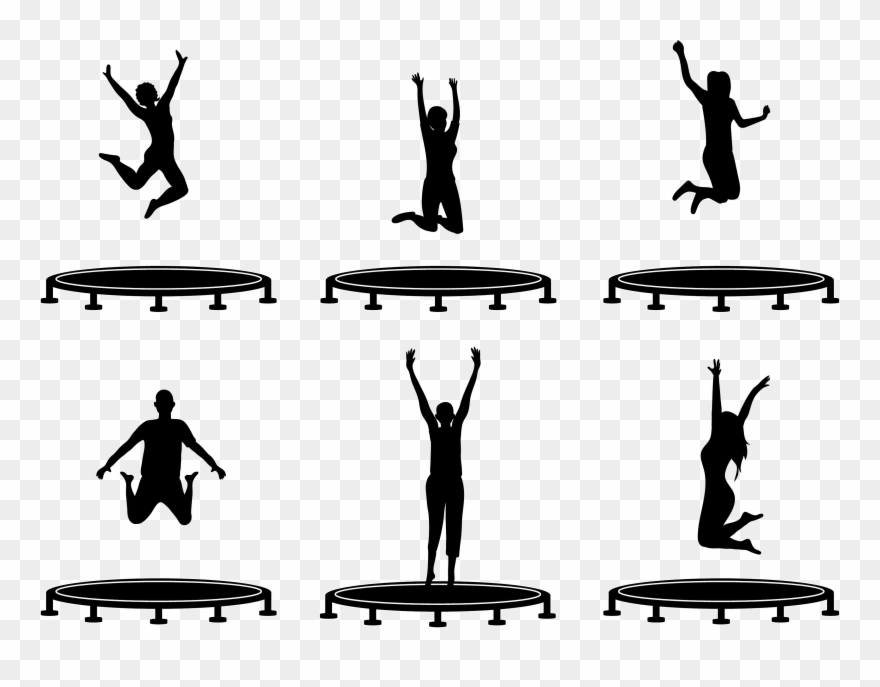 Jumping Clipart Gymnastics Trampoline - Png Download