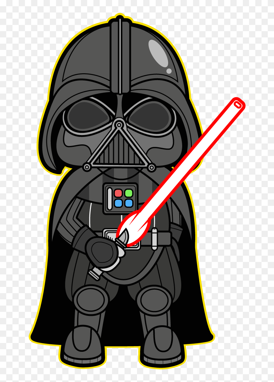 A Ilustradora Kepala Kardus, Tem Um Portfólio De Personagens - Darth Vader Cute Cartoon Clipart