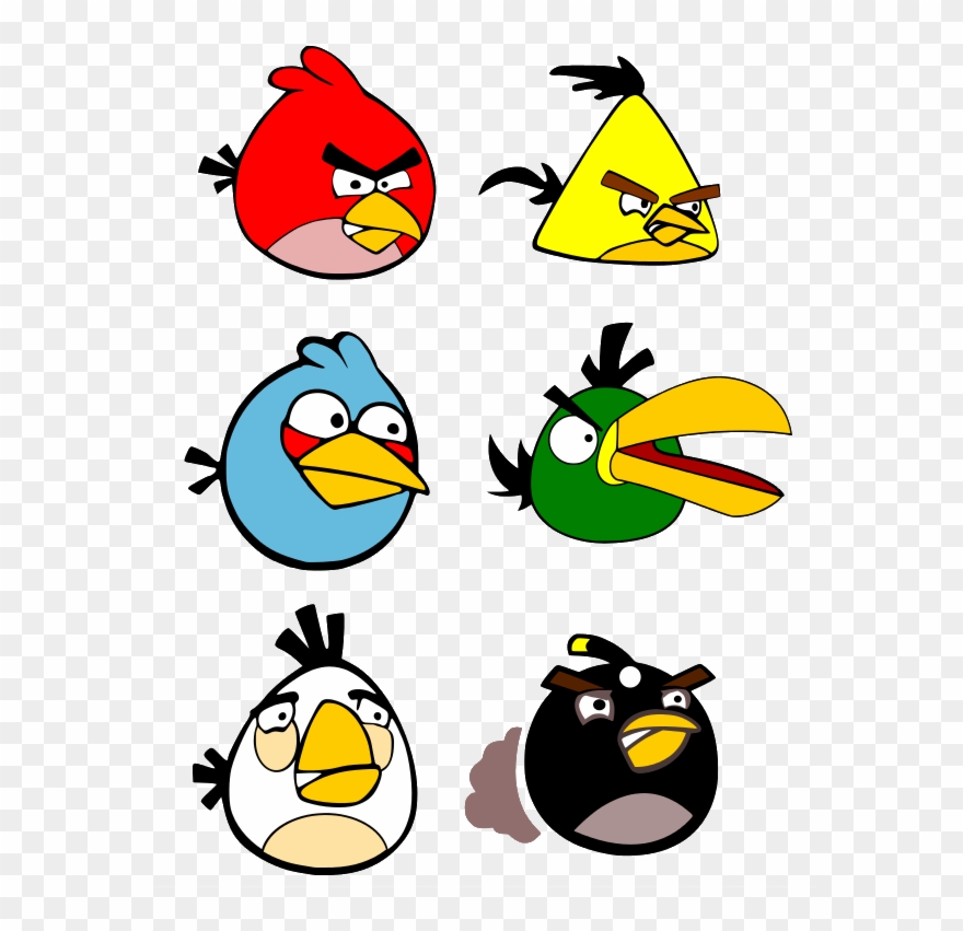 Cartoon Characters Angry Birds Clipart Angry Birds - Png Download