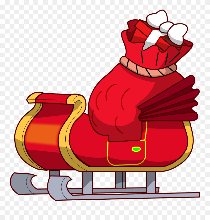 Schedule Clipart Animated - Sleigh Of Santa Claus Round Ornament - Png Download