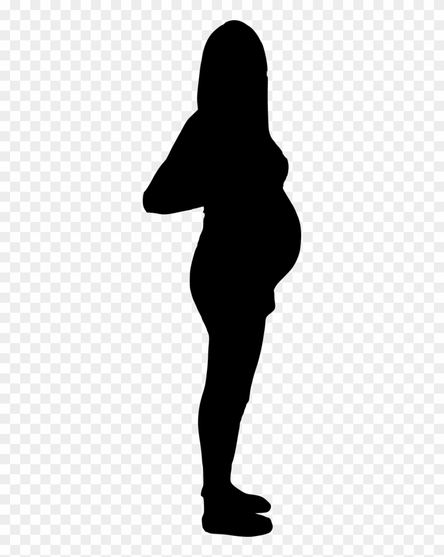 Pregnant Woman Silhouette Free Clip Art - Silhouette Of A Curvy Woman - Png Download