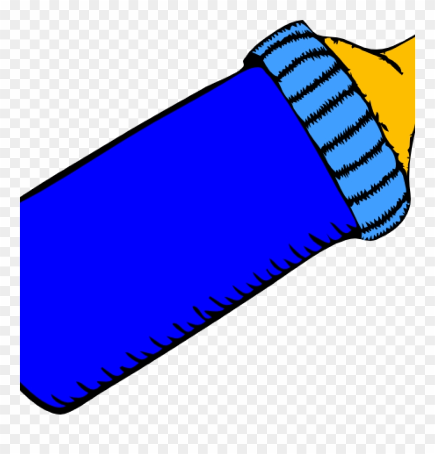 Baby Bottle Clipart Ba Bottle Blue Clip Art At Clker - Png Download