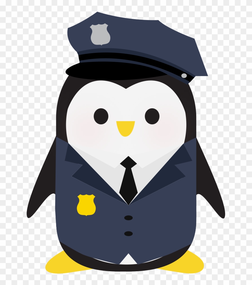 An Illustration Of A Penguin Wearing A Security Guard Clipart