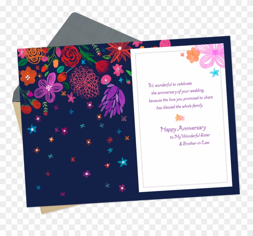 Majestic Blooms Anniversary Card For Sister And Brother Clipart