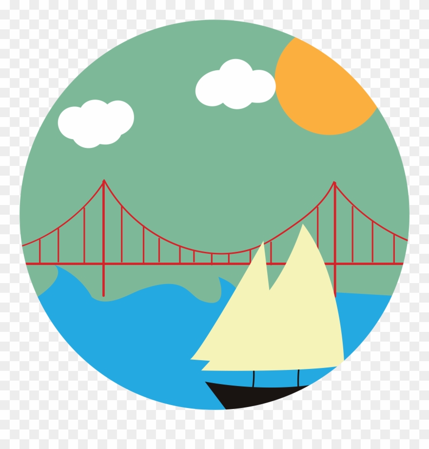 San Fran Sailboat Sticker Clipart