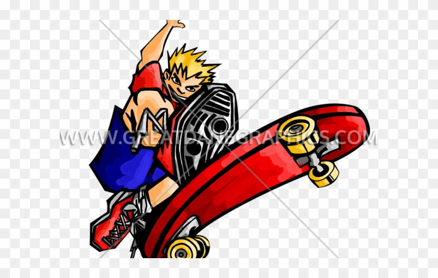 Skateboarding Clipart Red - Png Download