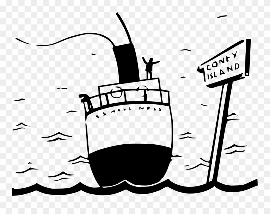 Cruise Ship Water Silhouette Clipart