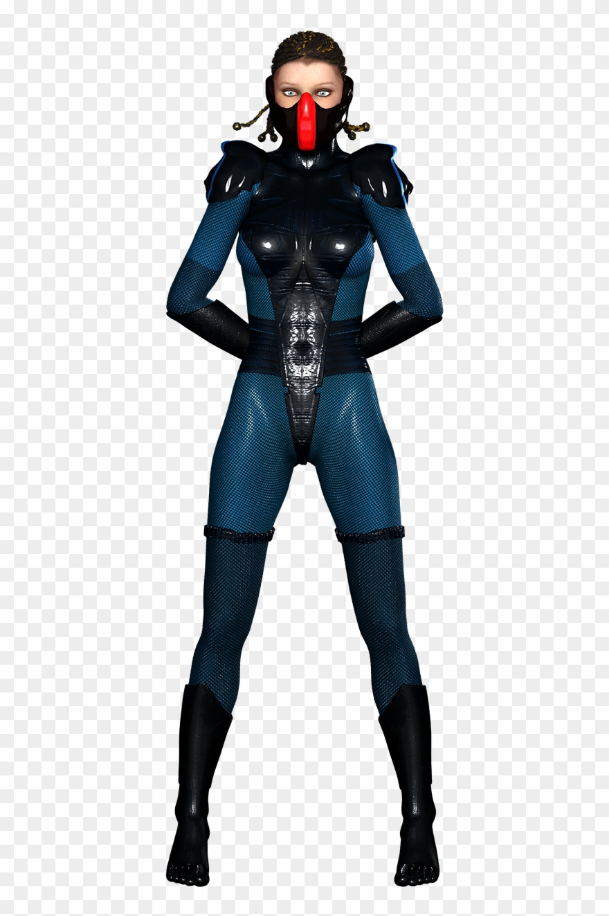 Ninja Girl Fighter Attack Hair Png Image Clipart